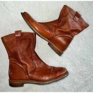 Cole Haan NikeAir Brown Leather Short Slouch Boots  low heel - size 7.5 - E9